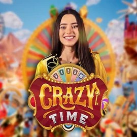 Official Live Casino logo: Crazy Time by Evolution at Frumzi Casino