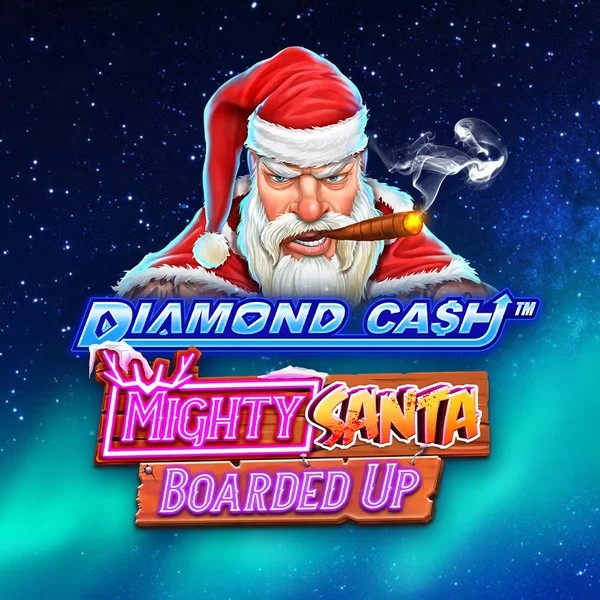 Official Slots logo: Diamond Cash Mighty Santa Boarded Up by Greentube at Frumzi Casino